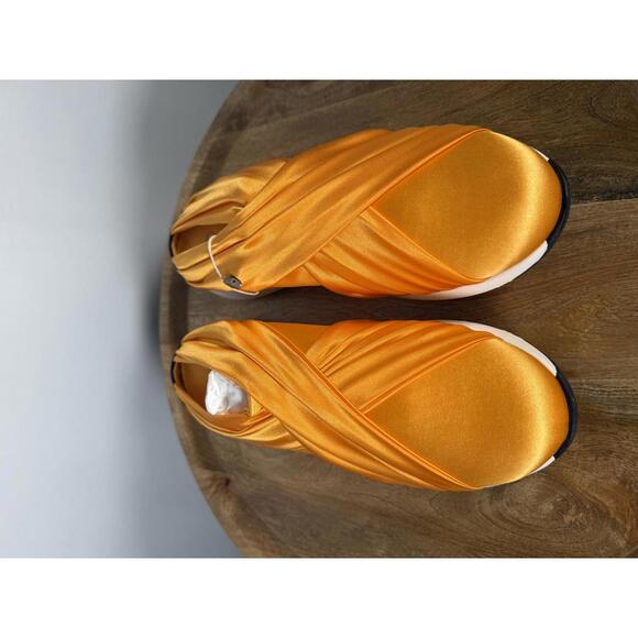 Casadei Orange NWB Satin Slip-On Sneakers Women’s Luxury Designer Size 7 - Picture 6 of 11